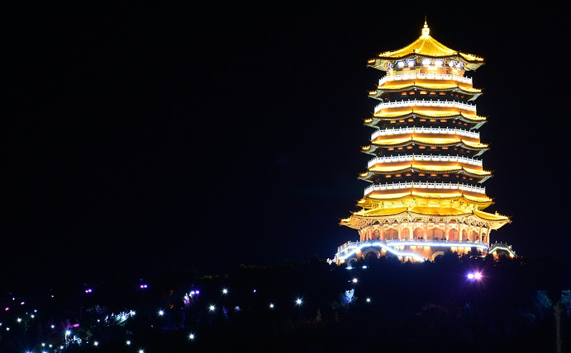 古建筑亮化-宁夏古雁塔